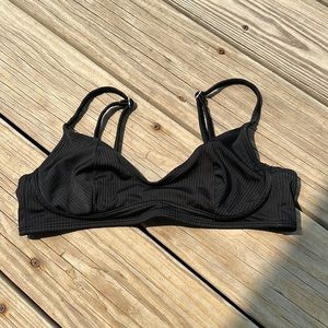 Xhilaration bikini top all black with strip texture
